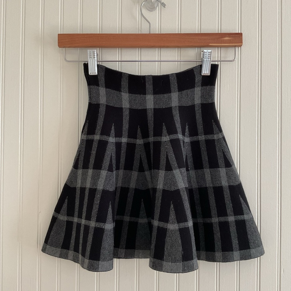 LF x E-LADY Plaid High-Waisted Flared Mini Skirt
